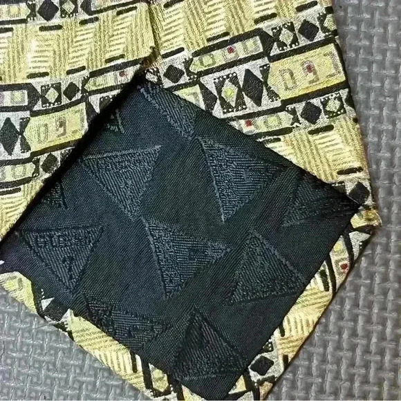 Guess Silk Tie Tan Blue 59” American Classics Made In USA - Picture 4 of 7